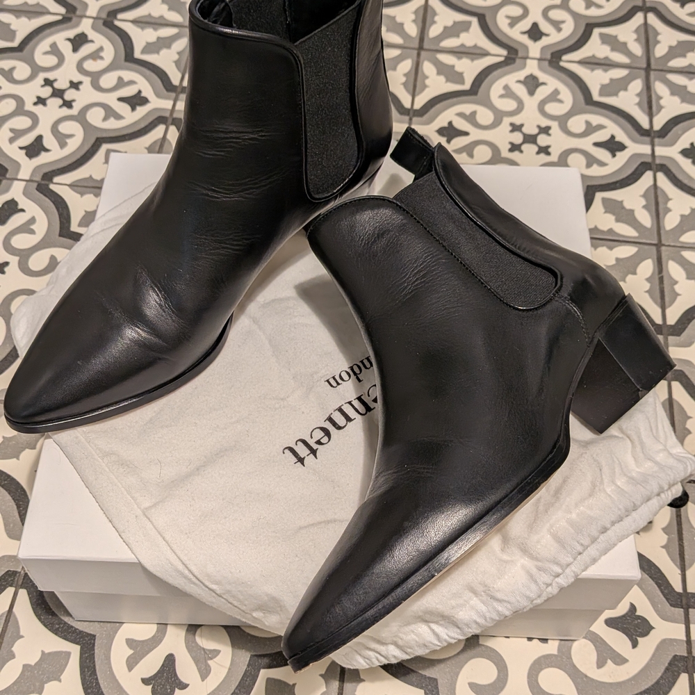LK Bennett Black Leather Ankle Booties